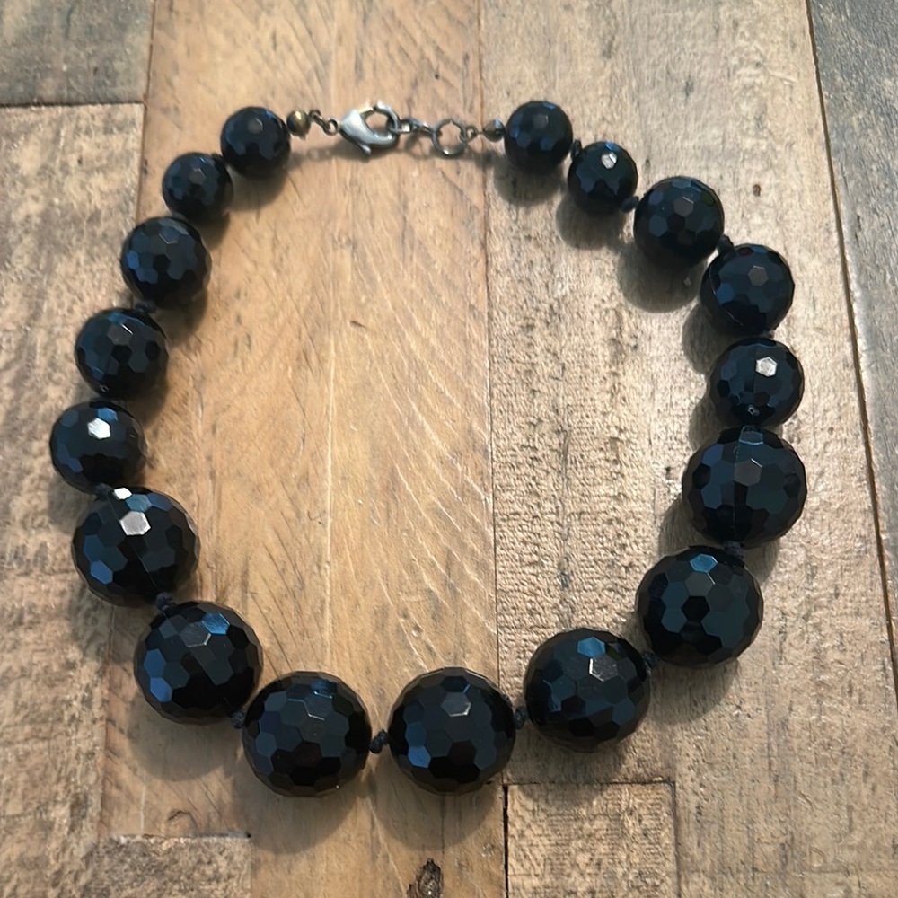 FURLA  Elegant Black Beaded Chocker  Necklace